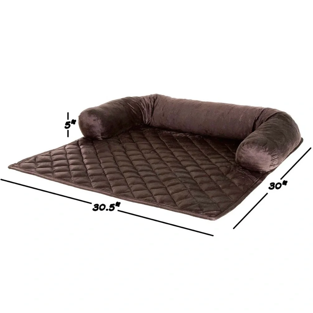 Brown Dog Sofa Protector with Bolster